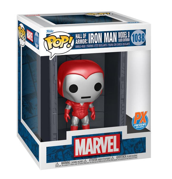 Funko Pop! Deluxe Hall Of Armor: Iron Man Model 8 Silver Centurion #1038 PX  Previews Exclusive