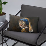 Cat with Pearl Earring Pillow - collectorzown