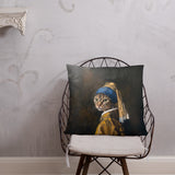 Cat with Pearl Earring Pillow - collectorzown