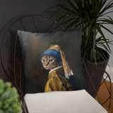 Cat with Pearl Earring Pillow - collectorzown