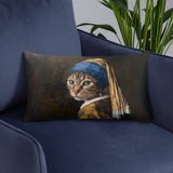 Cat with Pearl Earring Pillow - collectorzown