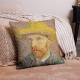 Pillow: Vincent Van Gogh: The Starry Night & Self - Portrait with Straw Hat - collectorzown