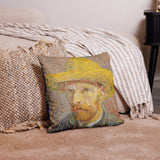 Pillow: Vincent Van Gogh: The Starry Night & Self - Portrait with Straw Hat - collectorzown