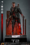 PRE - ORDER: Hot Toys Terminator 2 T - 800 (Battle Damaged Version 2.0) Sixth Scale Figure - collectorzown