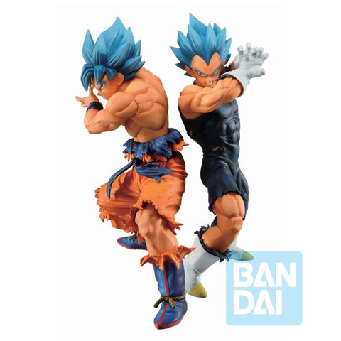 2 Boneco Goku Sayajin God Vs Vegeta Blue Dragon Ball Bandai
