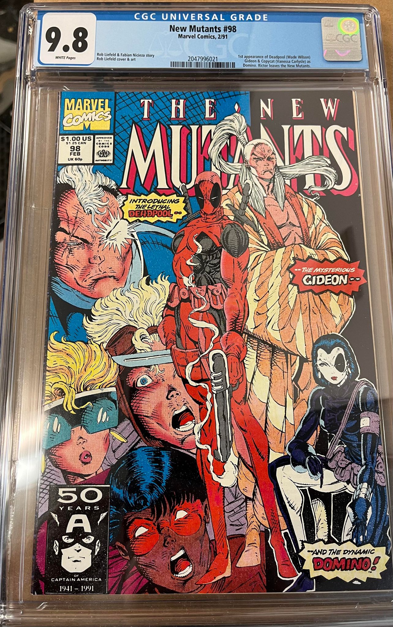 CGC 9.8 New Mutants #98 First Appearance of Deadpool Gideon & Copycat as  Domino 1991