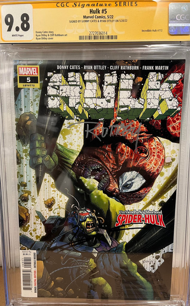 Home › CGC 9.8 Signature Series Hulk #5 Signed by Donny Cates & Ryan Ottley