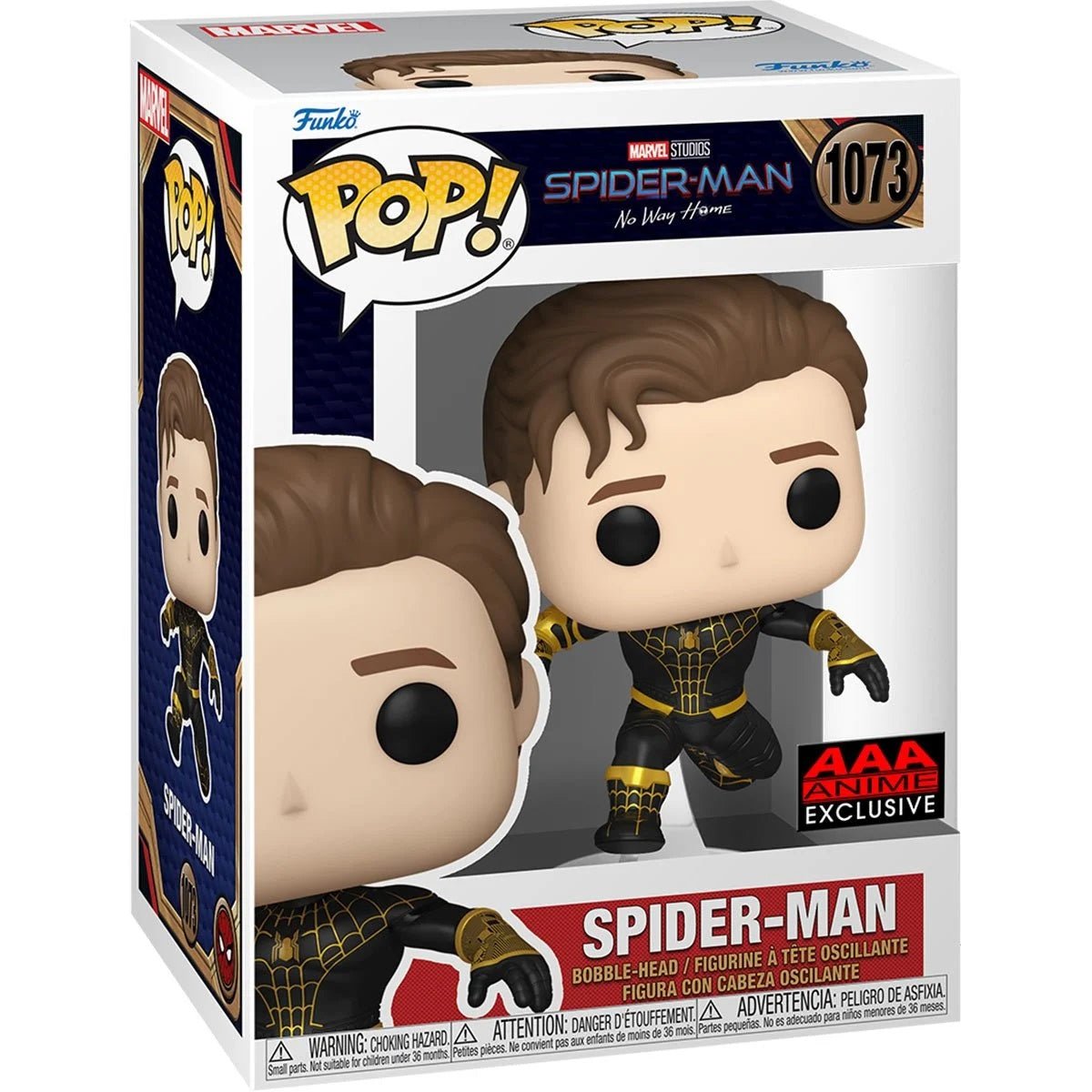 Funko Pop! Marvel: Spider-Man NWH Unmasked Spider-Man #1073 AAA Anime  Exclusive
