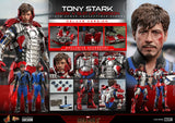 Hot Toys Iron Man 2 Tony Stark (Mark V Suit Up Version) Deluxe Sixth Scale Figure - collectorzown