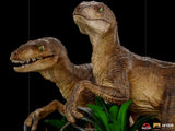 Iron Studios Jurassic Park Just The Two Raptors Deluxe 1:10 Scale Statue - collectorzown