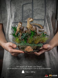 Iron Studios Jurassic Park Just The Two Raptors Deluxe 1:10 Scale Statue - collectorzown