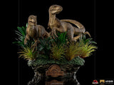 Iron Studios Jurassic Park Just The Two Raptors Deluxe 1:10 Scale Statue - collectorzown