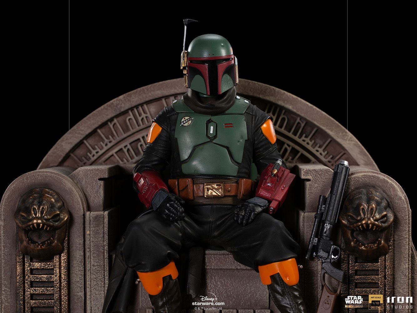 Figurine Star Wars: The Mandalorian - Boba Fett on Throne