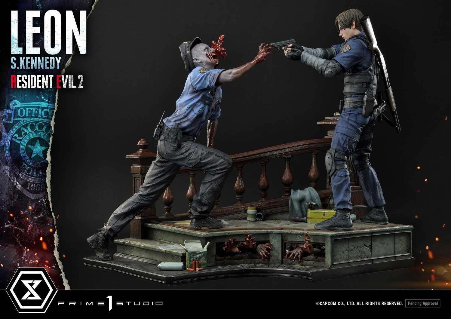 Top Resident Evil 2 - Leon S. Kennedy Statue RPD MAP INCLUDED